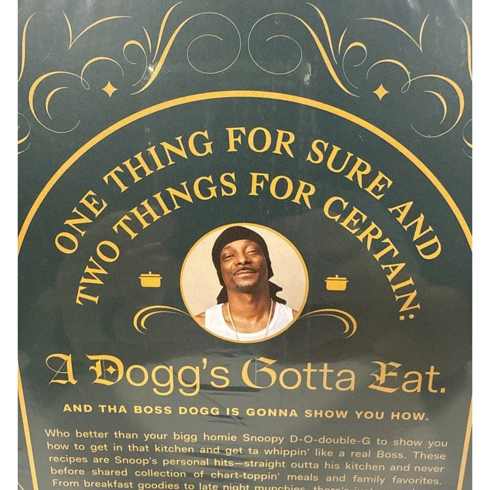 Snoop Dogg From Crook to Cook Cookbook Adult OS Black Gold Platinum Recipes New